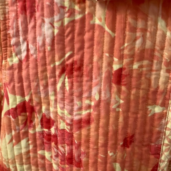 Appleseed's Pink and Coral Floral Quilted Jacket NWOT Sz PM 100% Cotton - Picture 3 of 12